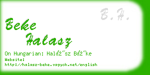 beke halasz business card